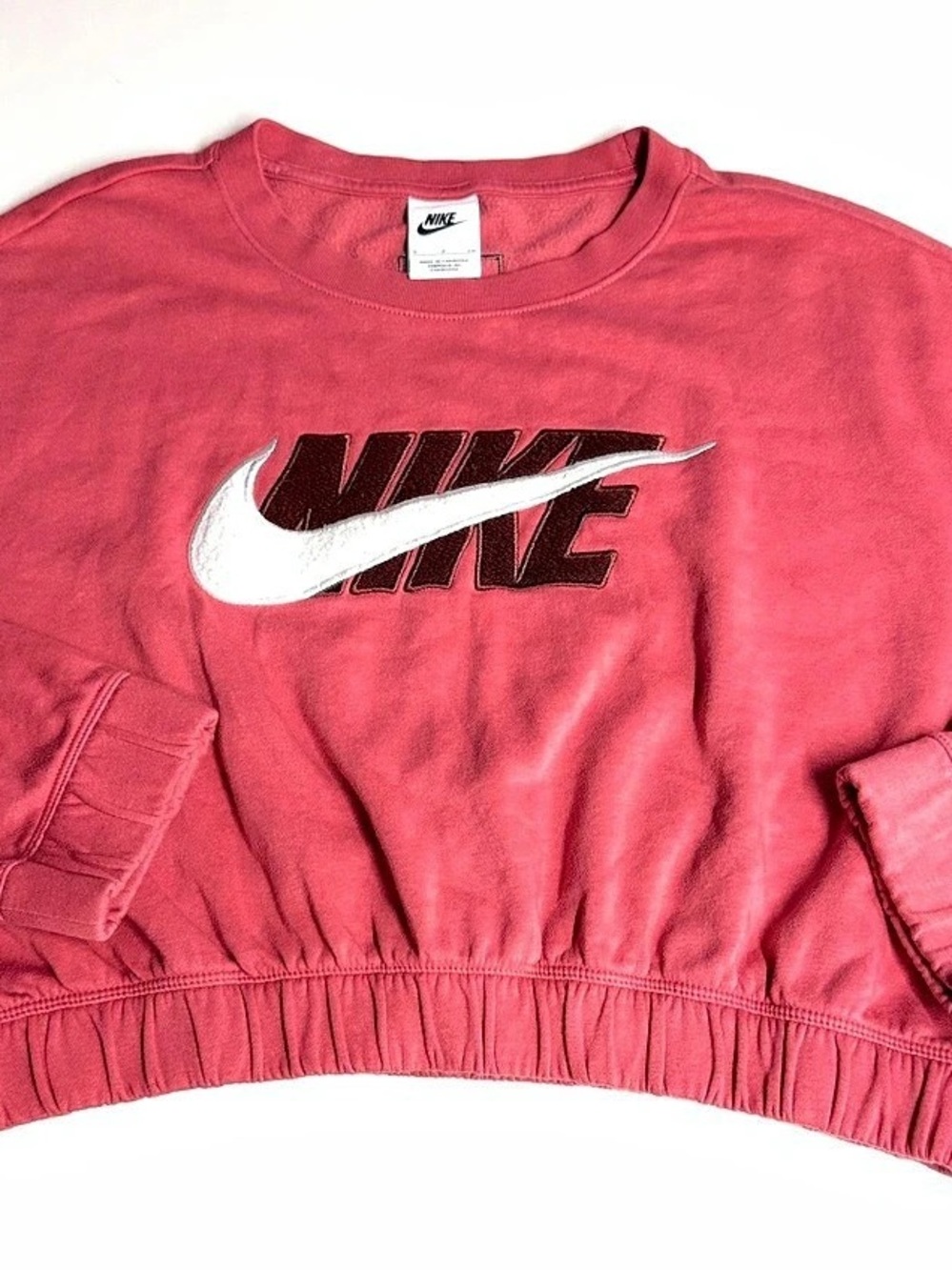 Nike Studio Fleece Medium Weight Women'Small Oversized Cropped Crew Oversized